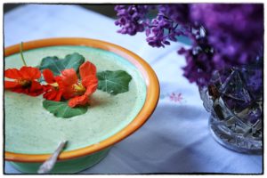 Nasturtium courgette and buttermilk soup by Kerstin pics - blog May 2014 1