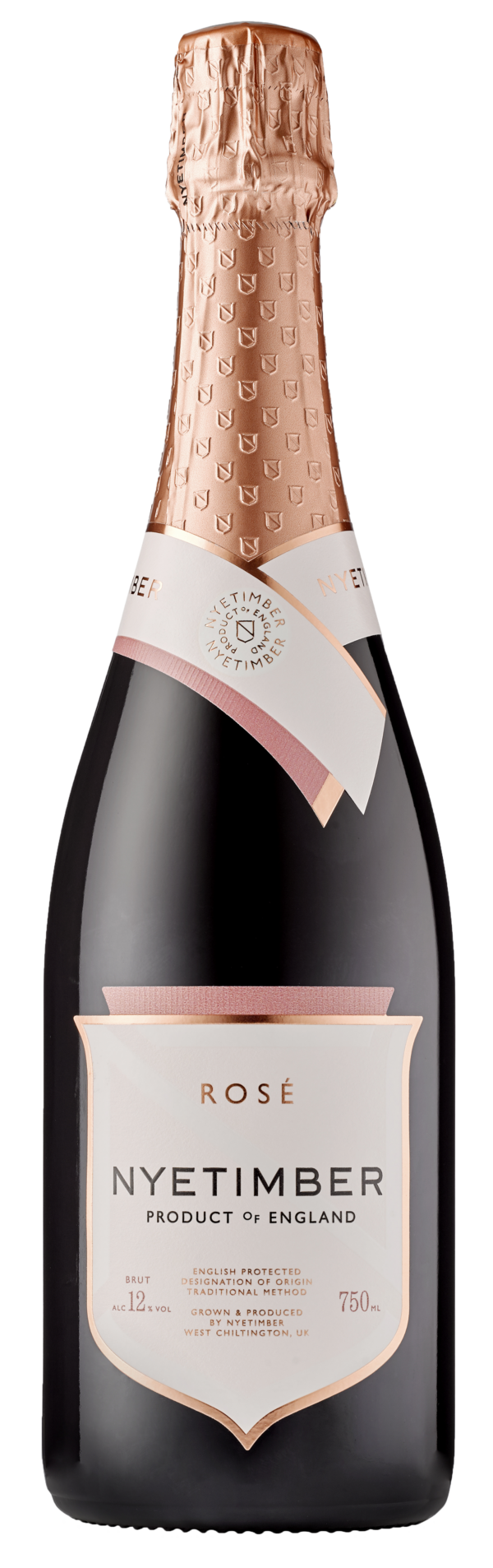 A bottle of Nyetimber sparkling Rose wine