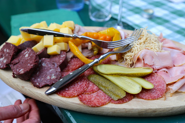 Typical Austrian foods, Wine Garden, Vienna, Austria, pic: Kerstin Rodgers