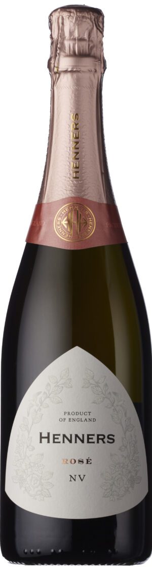 A bottle of Henners Rose Brut English sparkling wine